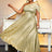 AOMEIDRESS One Shoulder Dress Diagonal Collar Sleevesless Pleated Gold / S