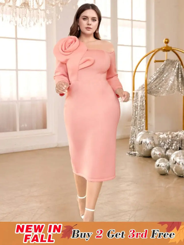 one shoulder long sleeves dresses for women
