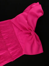 AOMEIDRESS One Shoulder Tassel Dresses Sexy Big Bow Ruffles Wedding Guest Occassion