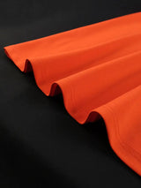 AOMEIDRESS Orange A Line Off Shoulder Dress Slash Neck 3D Ruffles