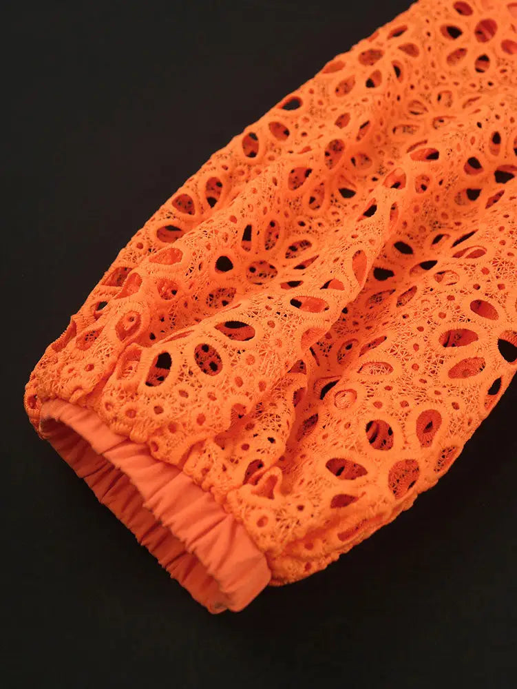 AOMEIDRESS Orange Dresses for Women Formal Half Flare Sleeves Wedding Guest Outfits