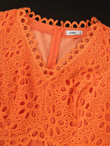 AOMEIDRESS Orange Dresses for Women Formal Half Flare Sleeves Wedding Guest Outfits