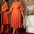 AOMEIDRESS Orange Dresses for Women Formal Half Flare Sleeves Wedding Guest Outfits Orange / S