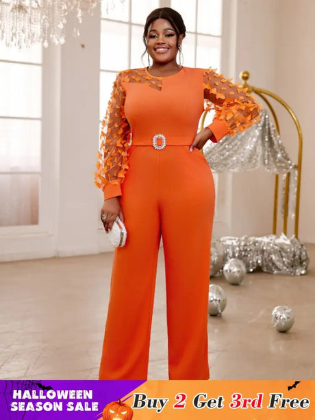 o neck long sleeve jumpsuit for women