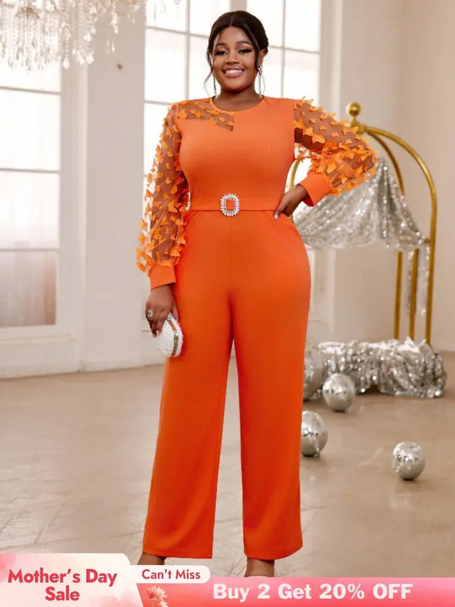 o neck long sleeve jumpsuit for women