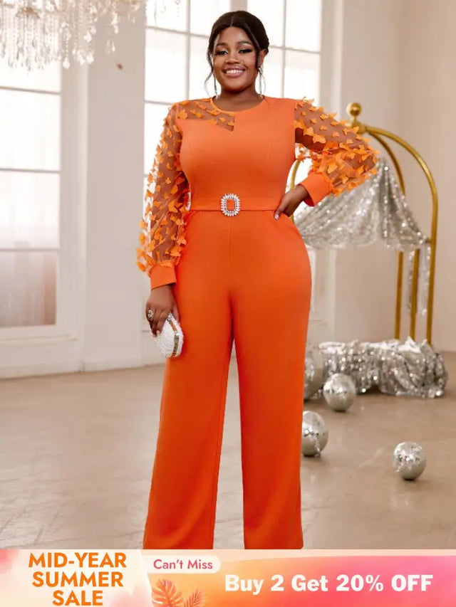 o neck long sleeve jumpsuit for women