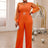 o neck long sleeve jumpsuit for women