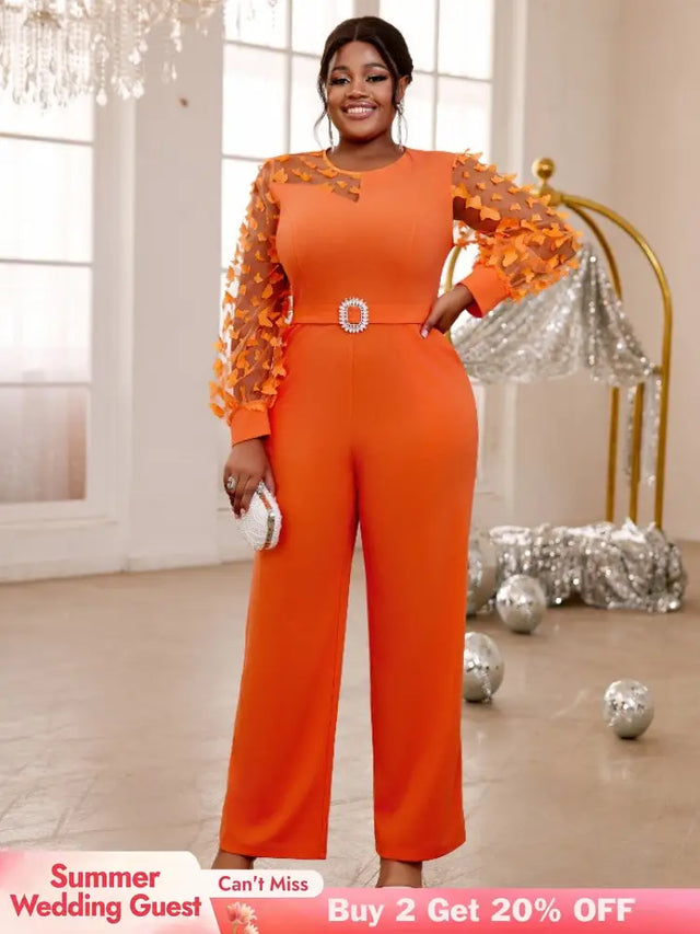 o neck long sleeve jumpsuit for women