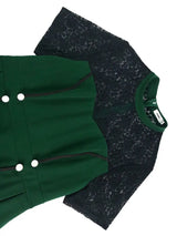 AOMEIDRESS Peplum Bodycon Dress Lace Sleeve Button Church Occasions