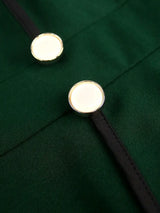 AOMEIDRESS Peplum Bodycon Dress Lace Sleeve Button Church Occasions