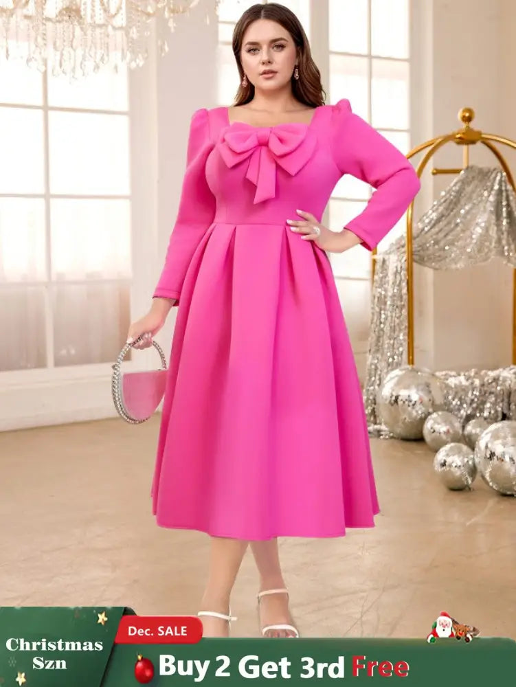 square collar a line dresses for women