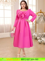 square collar a line dresses for women