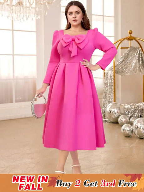 square collar a line dresses for women
