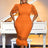 AOMEIDRESS Pink Lace Dresses for Women Bodycon Feather Patchwork Orange / S