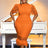 AOMEIDRESS Pink Lace Dresses for Women Bodycon Feather Patchwork Orange / S