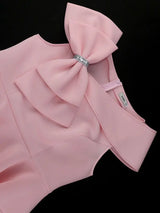 AOMEIDRESS Pink Long Dresses for Women Formal Salsh Neck Wedding Guest Dress