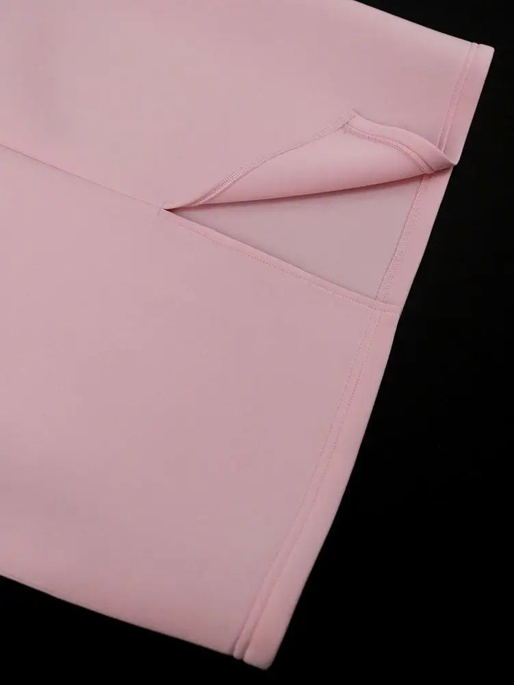 AOMEIDRESS Pink Long Dresses for Women Formal Salsh Neck Wedding Guest Dress