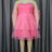 strapless sleeveless pink party dresses for women