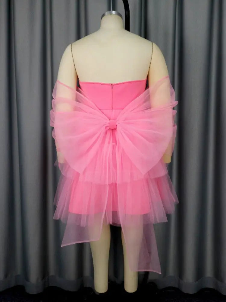 backless Removable Back big Bow dress