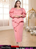 pink v neck maxi dresses for women