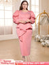 pink v neck maxi dresses for women