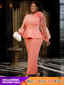 AOMEIDRESS Pink Sweet Dress Mesh Patchwork Butterfly Lantern Sleeve Pink / S