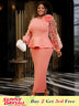 AOMEIDRESS Pink Sweet Dress Mesh Patchwork Butterfly Lantern Sleeve Pink / S