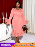 Pink Bodycon Long Sleeve Dress