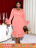 Pink Bodycon Long Sleeve Dress