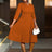 AOMEIDRESS Pleated A-Line Midi Dress V Neck 3/4 Sleeves High Waist