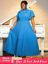 half high collar pleated dresses for women