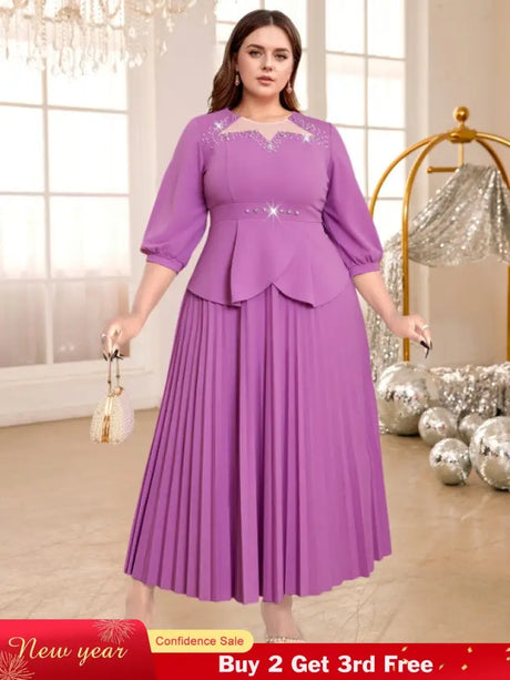 purple o neck dresses for women