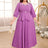 purple o neck dresses for women