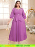 purple o neck dresses for women