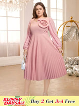 pink v neck a line midi dresses for women