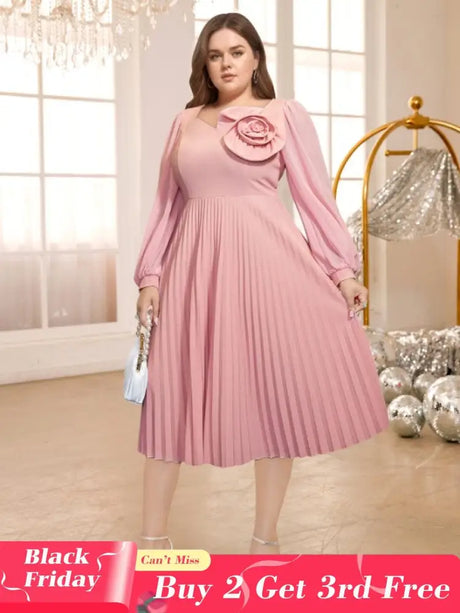 pink v neck a line midi dresses for women