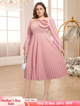 pink v neck a line midi dresses for women