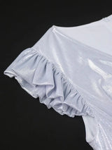 AOMEIDRESS Pleated Formal Dress for Women Occasional V Neck Slim Fit