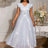 AOMEIDRESS Pleated Formal Dress for Women Occasional V Neck Slim Fit Silver / S