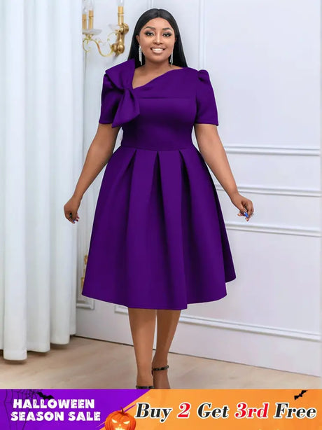 AOMEIDRESS Plus Size A Line Swing Party Dress Women Church Outfits