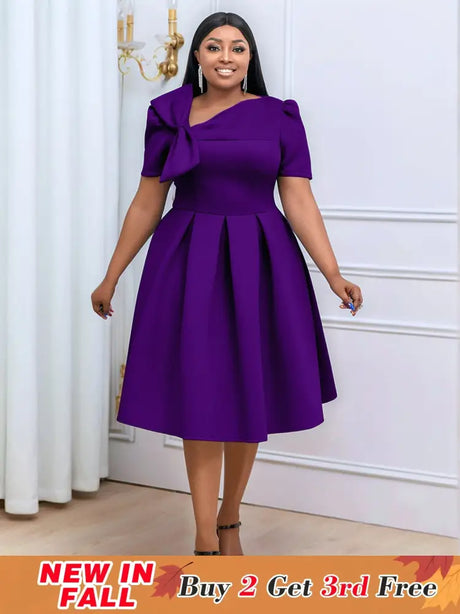 AOMEIDRESS Plus Size A Line Swing Party Dress Women Church Outfits