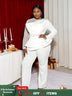 White Ruffle Waist Party Jumpsuit for Women