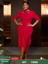 AOMEIDRESS Plus Size Birthday Dresses Woman Dresses Elegant for Party Red / S