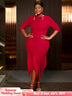 AOMEIDRESS Plus Size Birthday Dresses Woman Dresses Elegant for Party Red / S