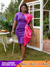 Contrast Color Women Slim Fit Knee-length Dress
