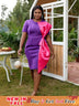 Contrast Color Women Slim Fit Knee-length Dress