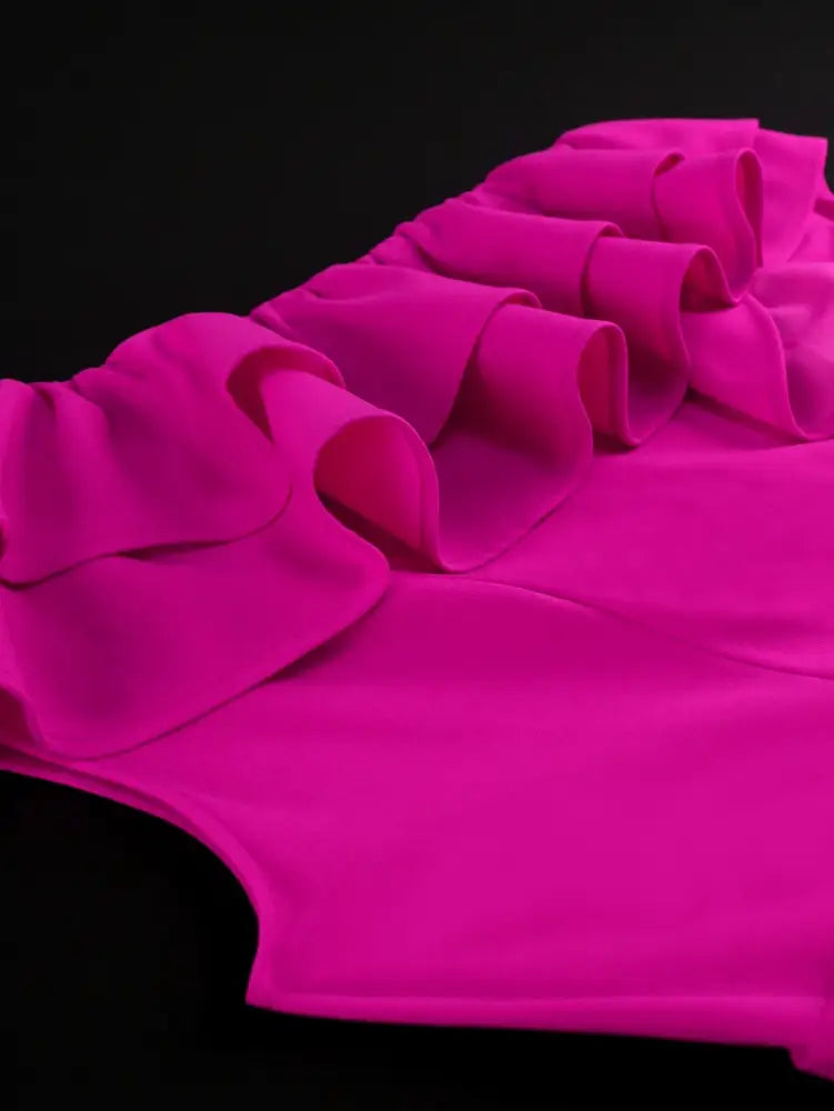 AOMEIDRESS plus size formal wedding guest dresses asymmetrical ruffle a line gown

