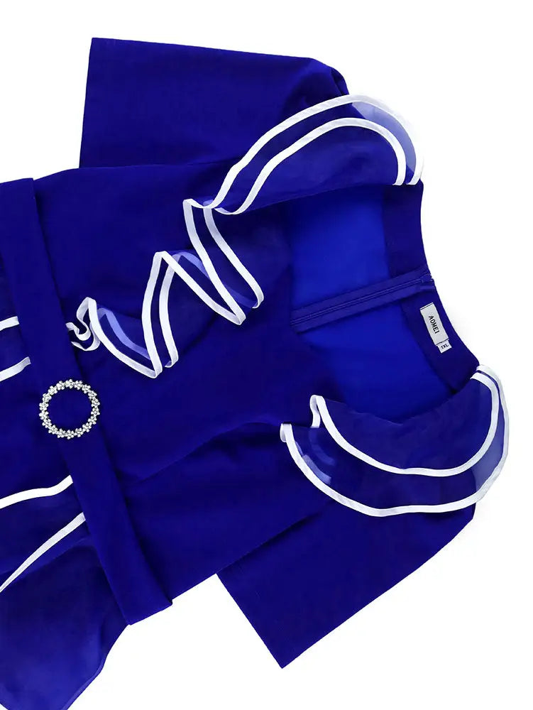 AOMEIDRESS Plus Size Party Dresses Ruffles Peplum Belly Cover Wedding Guest Gowns