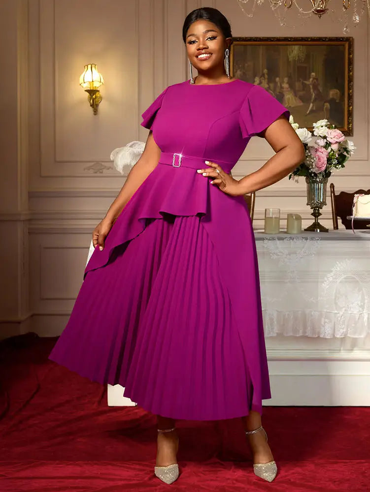 AOMEIDRESS Plus Size Peplum Dress Church Dresses for Woman 2025 Grace