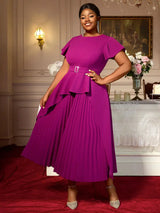 AOMEIDRESS Plus Size Peplum Dress Church Dresses for Woman 2025 Grace